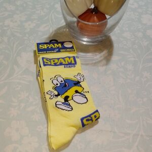 SPAM print crew men’s novelty sock,funny snack food